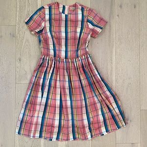 Fit and Flare Retro Dress in Pink Plaid - size XL